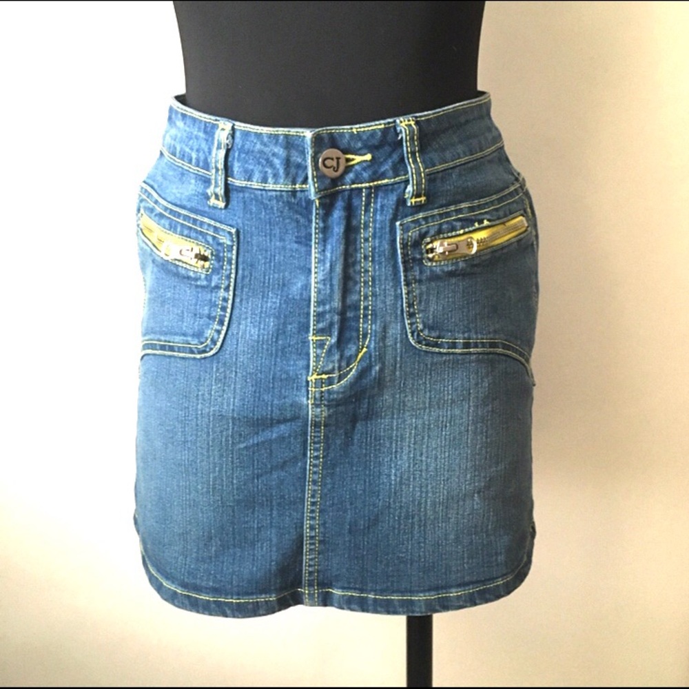 Crest Denim Blue Mini Skirt